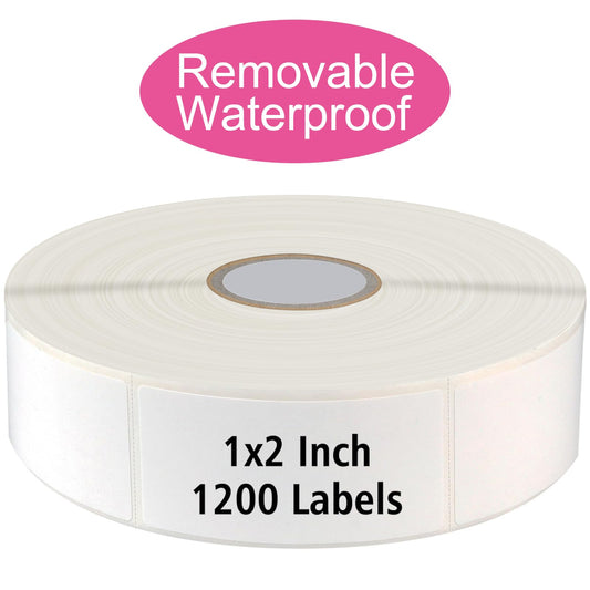 1200 Blank Removable Freezer Labels Water Oil Resistant with Perforation Line for Easy Distribution and Use,Apply Food containers Jars,and Kitchen Pantry Organization (1 "x 2") 1200 Pcs - 1 "x 2"