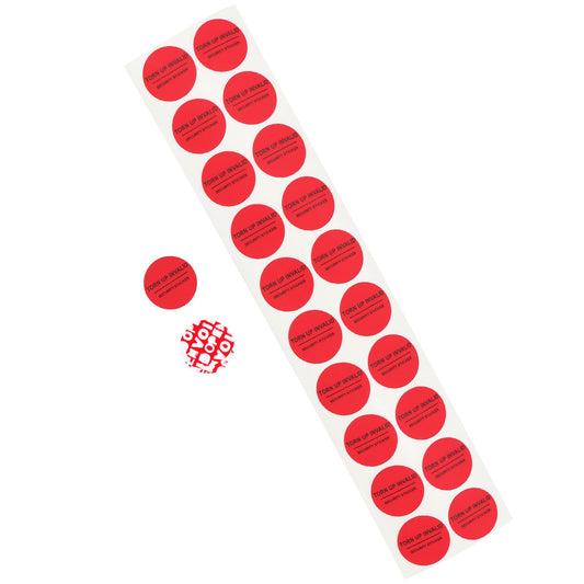 Tamper Evident Security Stickers Diameter 1 inch Round Red Complete Transfer Tamper Proof Labels Safety Torn up Invalid Seals Tape (Red 200pcs)
