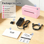 Bluetooth Thermal Label Printer,4x6 Shipping Label Printer Pink