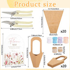 Flower Bar Supplies Set for Floral Bloom Decor Include Acrylic Flower Bar Sign Bouquet Wrapping Gift Bags Chiffon Ribbon and Garden Scissors, Applicable to Wedding Bridal Baby Shower Birthday Party