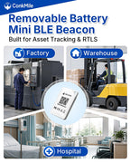 3 piece DX-CP35 BLE 5.1 Beacon Replaceable Battery & Custom Broadcast Data Miniature Tag for Asset and Personnel Tracking Supports iBeacon/Eddystone IP67 70m Long-Range Coverage (DX-CP35 * 3PCS) DX-CP35 * 3PCS