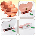 BLMHTWO 3pcs Rose Gold Heart Reserved Signs for Wedding Restaurant (3.94 * 5.5in)