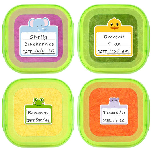 Food Containers Stickers Daycare Labels Removable Waterproof Labels for Kitchen Kids Bottle 108Pcs