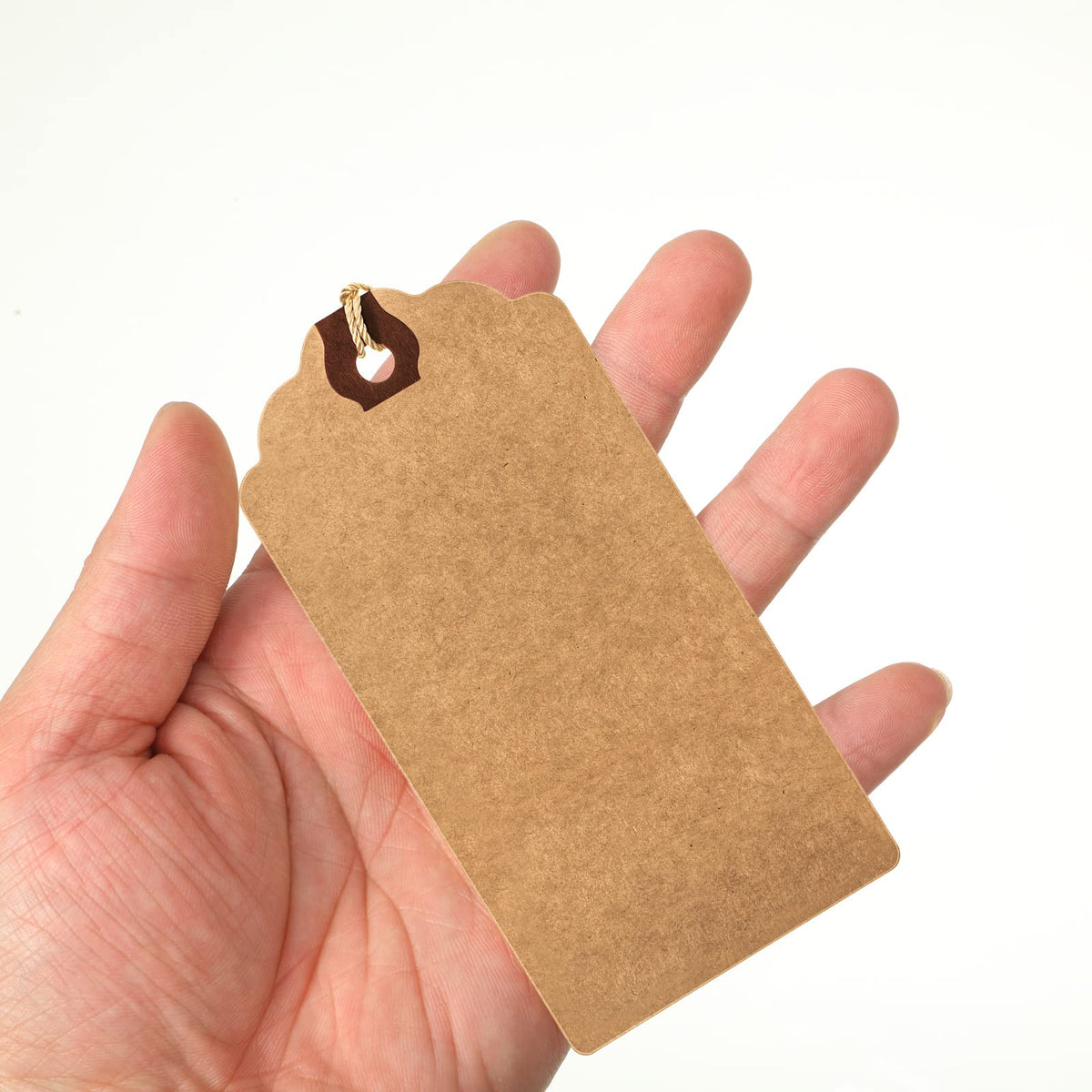 Outus 60 Pcs Blank Large Paper Gift Tags, Brown, 4 3/4" X 2 3/8" 4 3/4" X 2 3/8"
