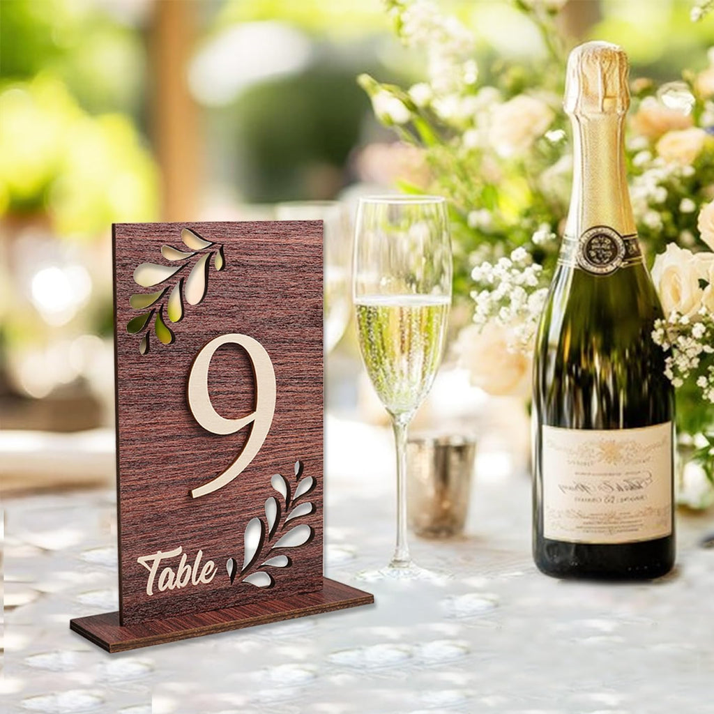 Wedding Table Numbers 1-20 Wooden Table Numbers for Wedding Reception Dark Wood A Number 1-20