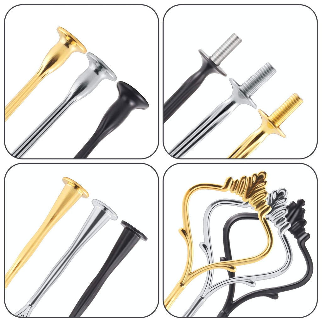 6 Set Tiered Tray Hardware – Cake Stand Fitting Kit for Dessert Display Gold & Silver & Black M