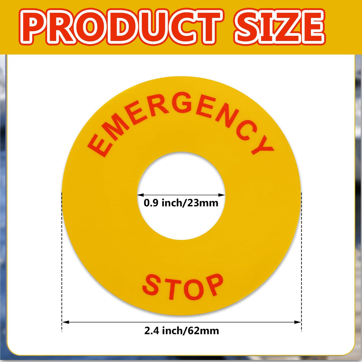 Dunzoom 50 Pcs Emergency Stop Warning Stickers Bulk, Self-Adhesive