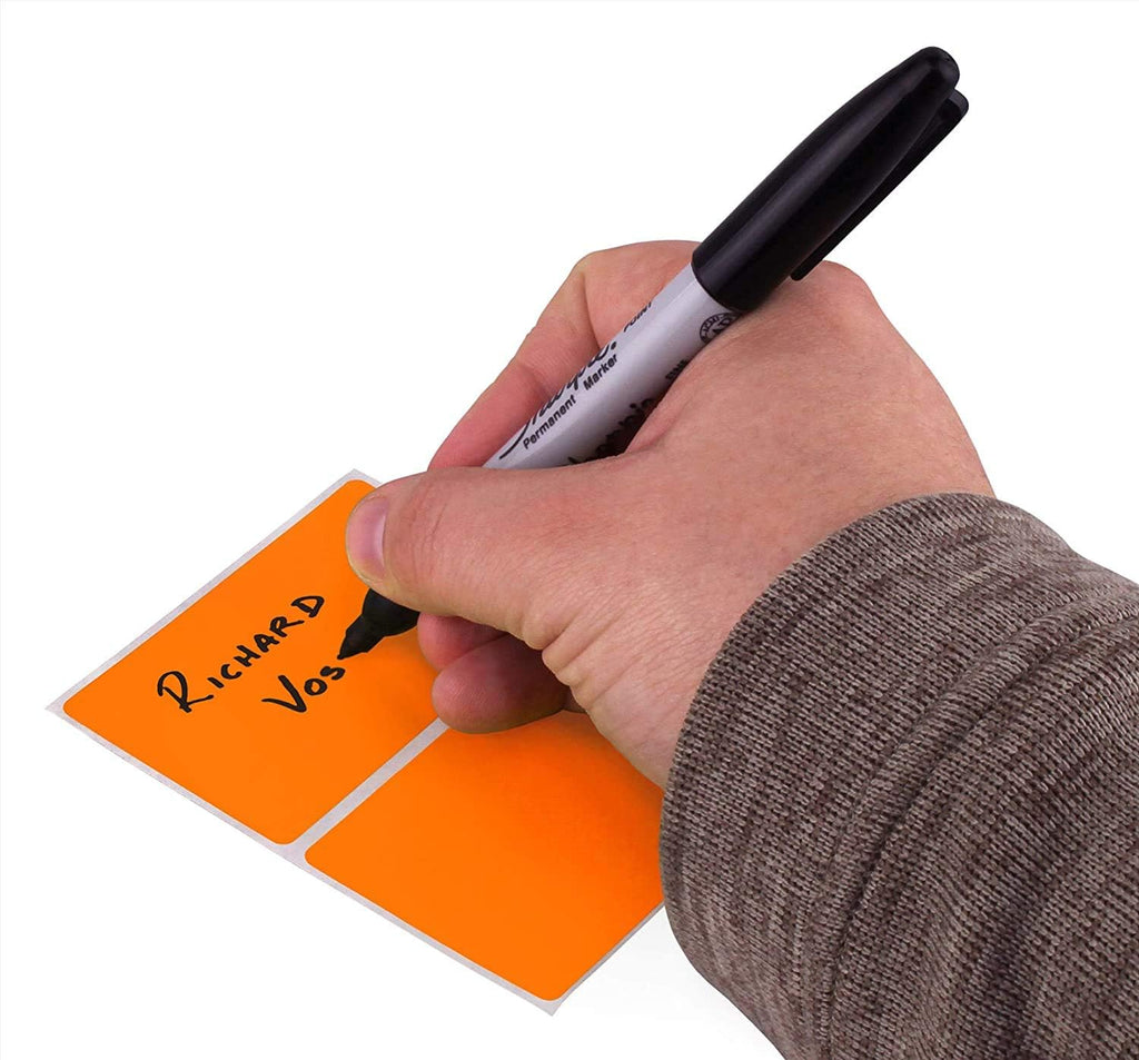 Orange ChromaLabel 2x3 inch rectangular color-coding inventory labels, pack of 50 stickers for organization and labeling.