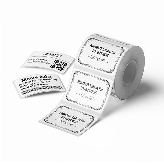 Storage Bin Labels for NIIMBOT B1 B21 B3S, 1.57'' x 1.18'' (40x30mm) Kitchen Labels for Containers, Waterproof, Oil-Proof and Tear-Proof Thermal Printer Labels 40x30mm-white