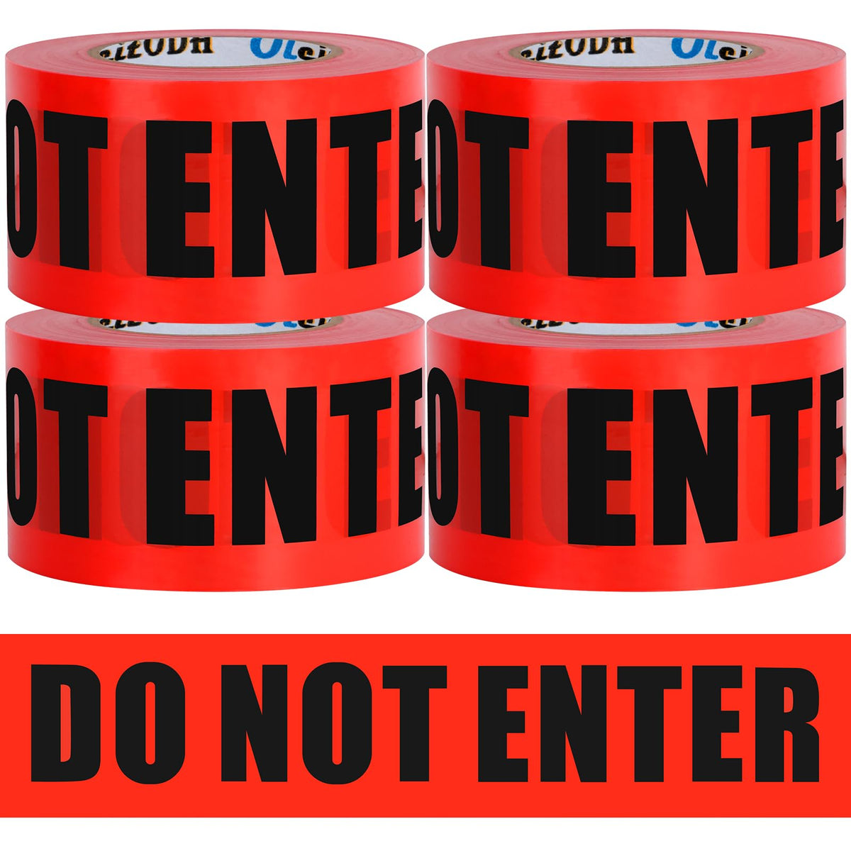 Oleitodh Red Do Not Enter Tape 4 Pack 3 inch X 1000 feet, Barricade Tape Bulk Bright Red with a Bold Black Print for High Visibility, Tear Resistant Design 3inch x 1000 ft Red-Danger