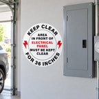 5 Pack 17" Keep Electrical Panel Clear Anti-Slip Floor Stickers