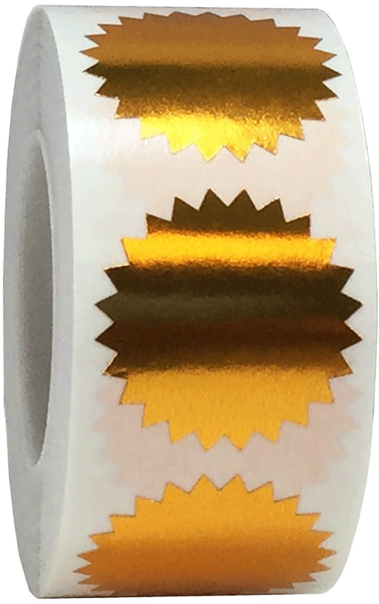 Metallic Bronze Color Coding Starburst Seal Labels for Organizing Inventory 1 Inch Round Circle Dots 500 Total Adhesive Stickers On A Roll Metallic Bronze