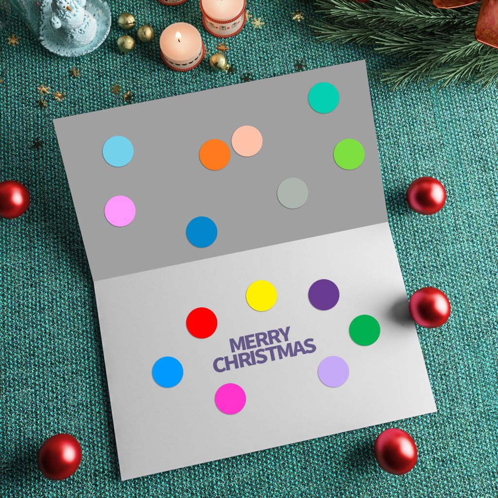 3600 PCS Colored Dot Stickers,1/2" Round Sticker 15 Colors Coding Labels 1/2 Inch