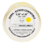 HouseLabels Compatible with Zebra, 1" Core, Yellow, 2.25" x 1.25" 4 rolls