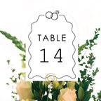 Big Dot of Happiness Wedding Rings Table Numbers, Engagement and Anniversary Party Decor, Wedding Centerpieces, Double-Sided 5 x 7 inches Cards, Table Numbers - 1-20