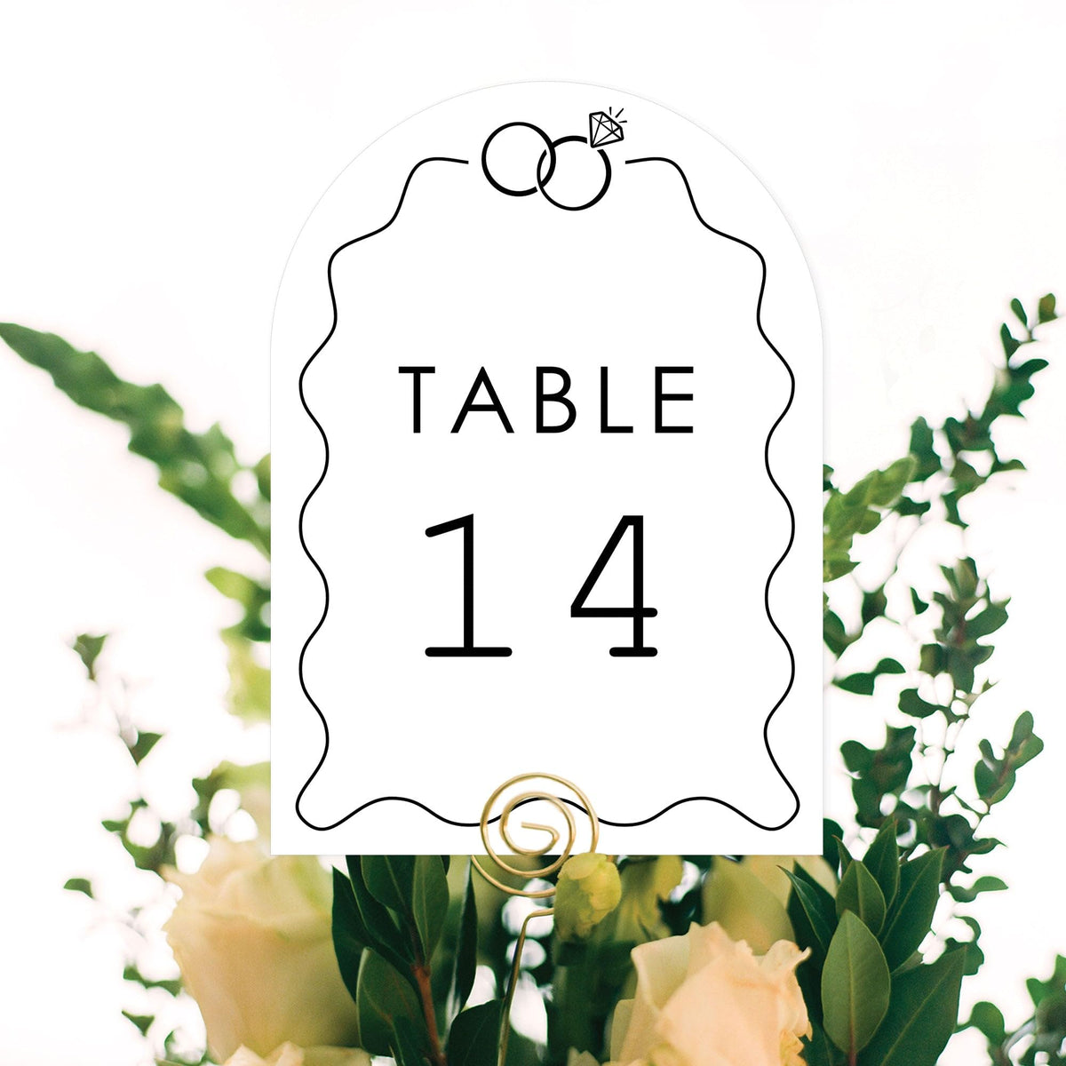 Big Dot of Happiness Wedding Rings Table Numbers, Engagement and Anniversary Party Decor, Wedding Centerpieces, Double-Sided 5 x 7 inches Cards, Table Numbers - 1-20