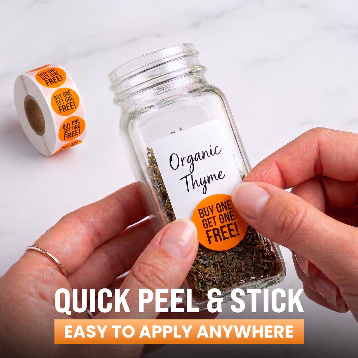 500pcs BOGO Stickers, 1.5" Diameter, Fluorescent Orange