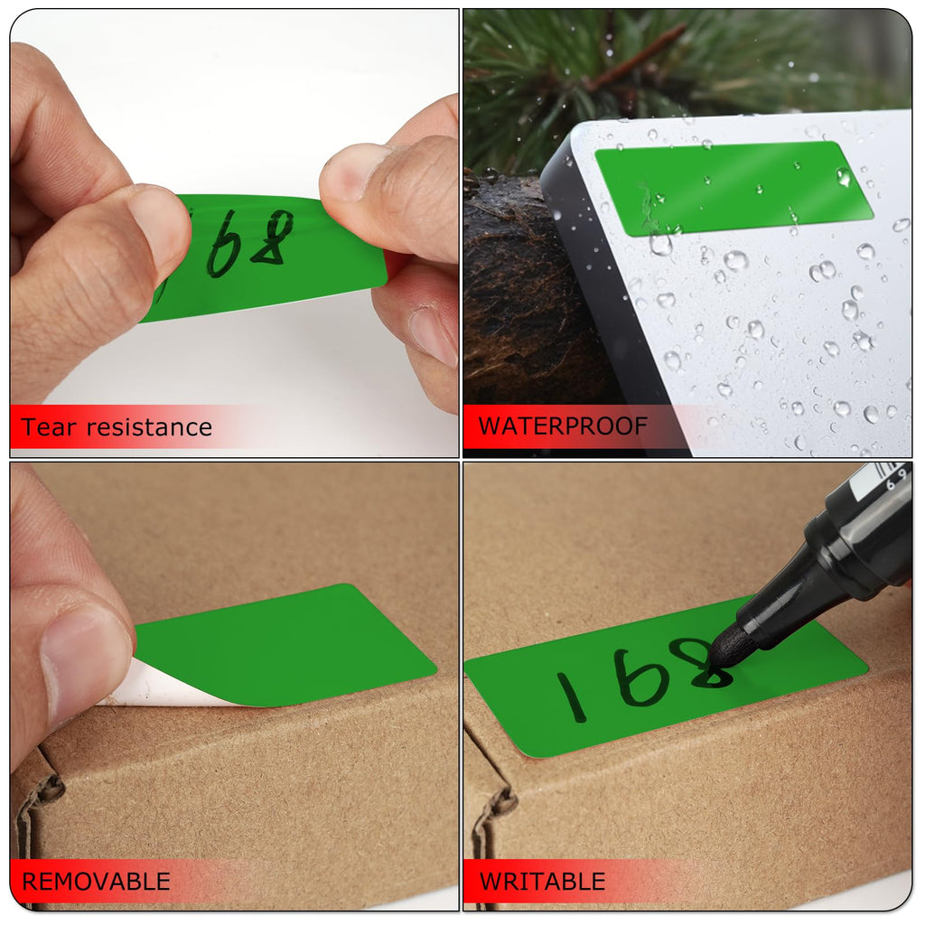 Purple & Green Rectangle Stickers 2 x 1 Inch Color Coding Labels Vinyl Roll Self-Adhesive Waterproof Removable 1000 PCS
