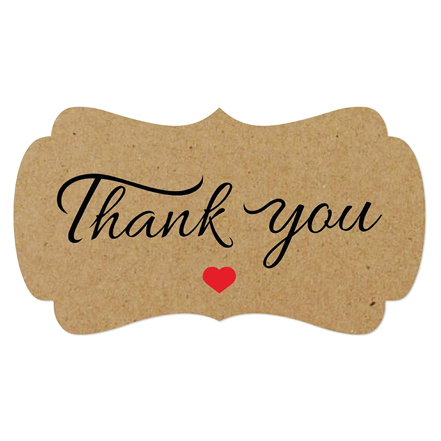 easykart labels 2500 Kraft Thank You Sticker Labels | 2.25" x 1.25" Size | Highly Recommended for Birthdays, Weddings, Bridal Showers and Perfect for Small Business Owners (5 Pack) 2500 Stickers