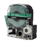 Epson LABELWORKS 224WGPX Label Tape - White on Green - 1" (24mm), 30ft