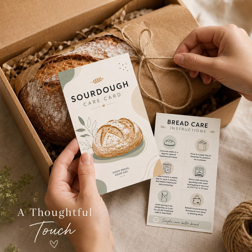 100 Sourdough Bread Care Instruction Cards, 2 x 3.5 in