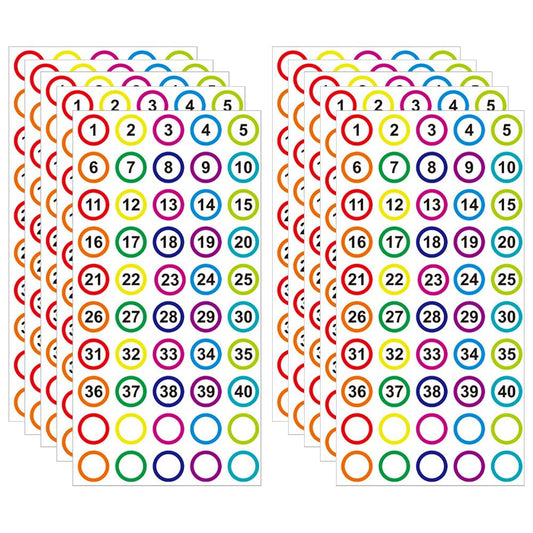 GSHLLO 1000 Pcs Colorful Number Stickers Small Round Number Labels Self Adhesive Numbers Stickers Mark Numbers Labels Classroom Labels Stickers Calendar Date Stickers for Office