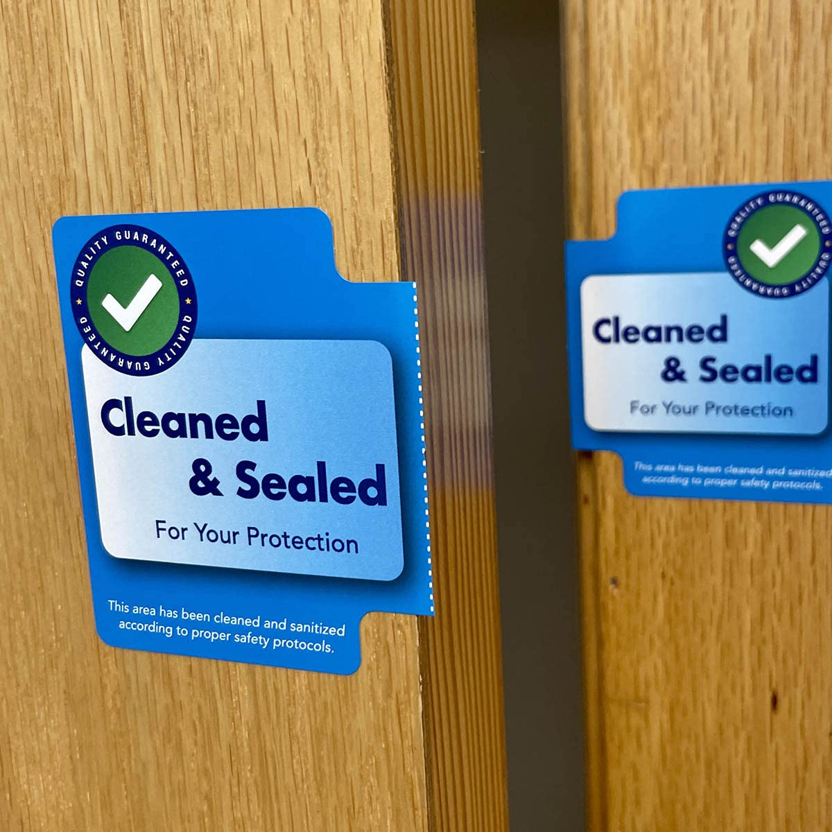 Cleaned and Sealed Tamper Door Seal Labels 2.875 x 5 Inch 500 Total Labels