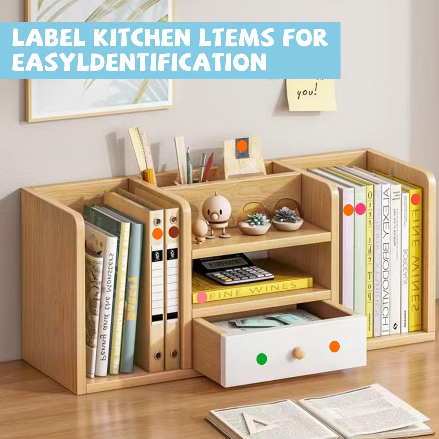 1400 PCS Colored Dot Stickers, Round Color Coding Labels, 10 Bright Colors, 20 Sheets