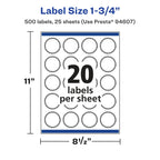 Avery® Glossy Clear Starburst Labels, Sure Feed® Technology, 1.75", 500 Glossy Clear Labels, Print-to-The-Edge, Laser/Inkjet Printable 500 labels