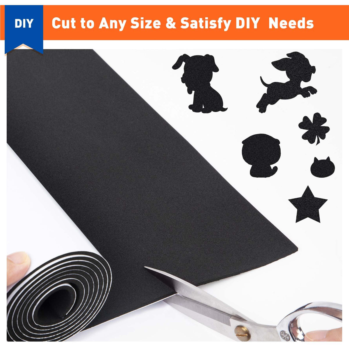 MAGZO Backed Adhesive Foam Padding 1/16" Thick x 12" W x 59" L, Black Thin Neoprene Sheets, Closed Cell Foam Sheet Roll 59In*12In*1/16In