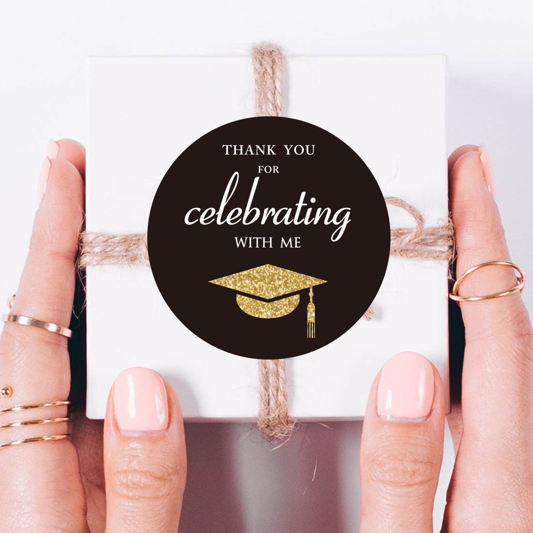 MAGJUCHE Gold Class of 2020 Graduation Thank You Stickers, Congrats Grad Party Circle Favor Sticker Labels, 40-Pack, 2"