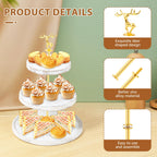 4 Groups Cake Stand Hardware Kits, Zinc Alloy Deer Style Cake Plate Stand, Fitting Smooth Surface Cupcake Holder Hardware Handle for Tea Party
