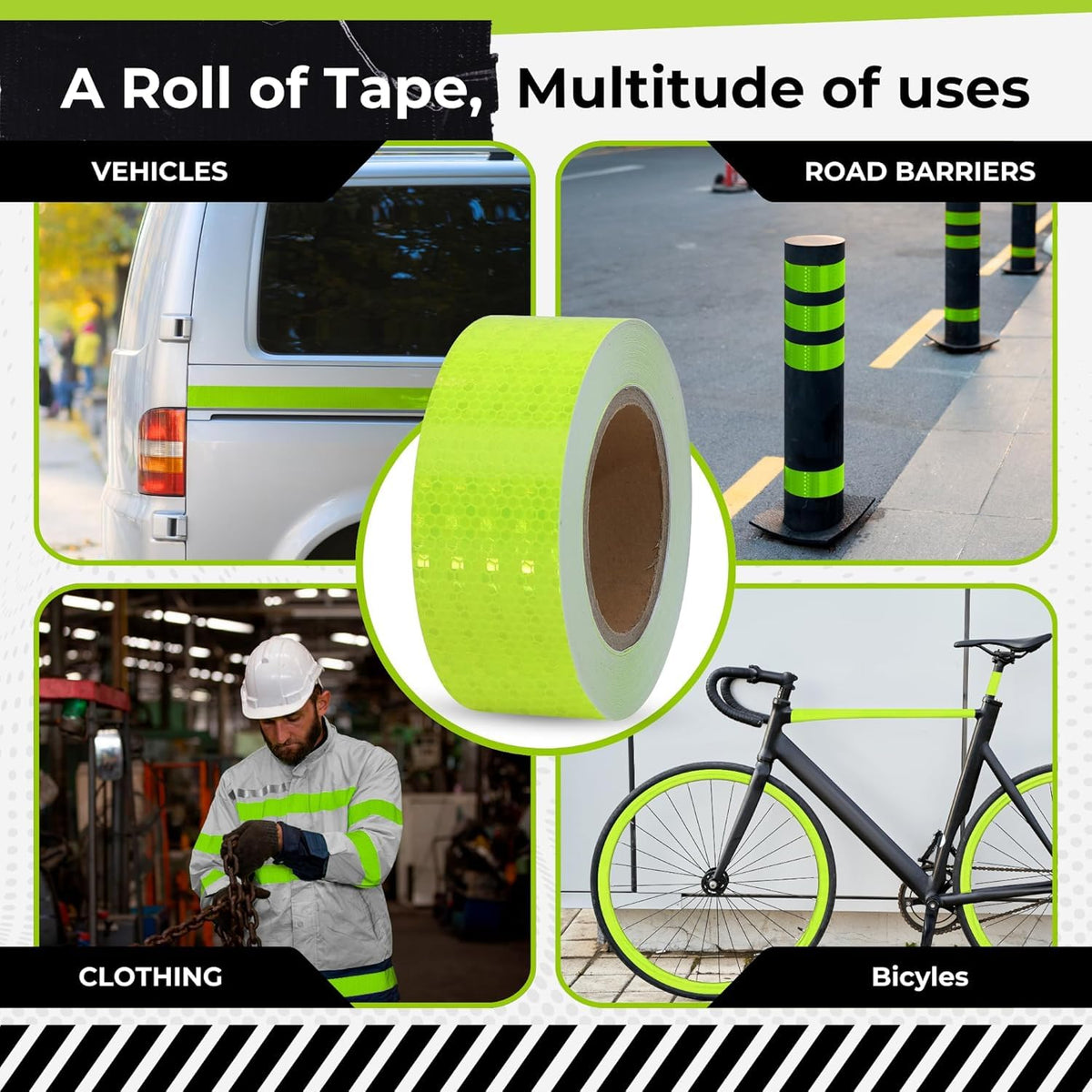 DOT C2 Safety Reflective Tape 2IN x 35 FT - Outdoor Waterproof Conspicuity Tape - Green Reflector Tape for Trailers, Vehicles, Boats - Strong Reflective Safety for Caution Warning Signs