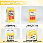 24 Pack Funny Office Desk Signs, Mini Acrylic Yellow Caution Desk Signs