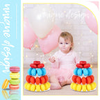 Juexica 2 Pcs Round Macaron Display Tower Stand 4 Tiers