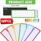12 Pcs Magnetic Dry Erase Labels, White Background+Border, Style 2