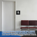 Yaocom 4"x4" Black Exam Room Number Sign Numbers 6-10 Braille for Offices Black/White
