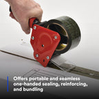 3M Scotch Box Sealing Tape Dispenser HR80, Portable, Hand-Held, High-Impact Plastic, 2 in