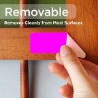 ChromaLabel 1 x 3 inch fluorescent pink removable color-code rectangle labels, 150 stickers for organization and labeling.