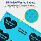 Avery® Printable Heart Labels, Sure Feed® Technology, 2-9/32" x 1-27/32", Bright Blue Labels, Print-to-The-Edge, Laser/Inkjet Printable, 240 Total, Great for Mailing Seals and Packaging 240 labels