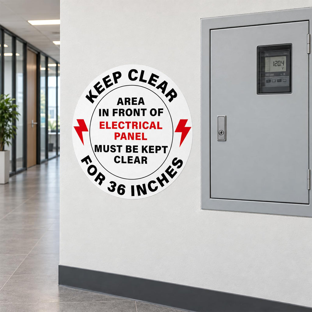 5 Pack 17" Keep Electrical Panel Clear Anti-Slip Floor Stickers