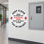 5 Pack 17" Keep Electrical Panel Clear Anti-Slip Floor Stickers