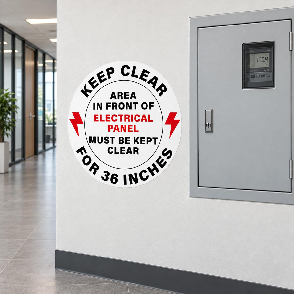 5 Pack 17" Keep Electrical Panel Clear Anti-Slip Floor Stickers