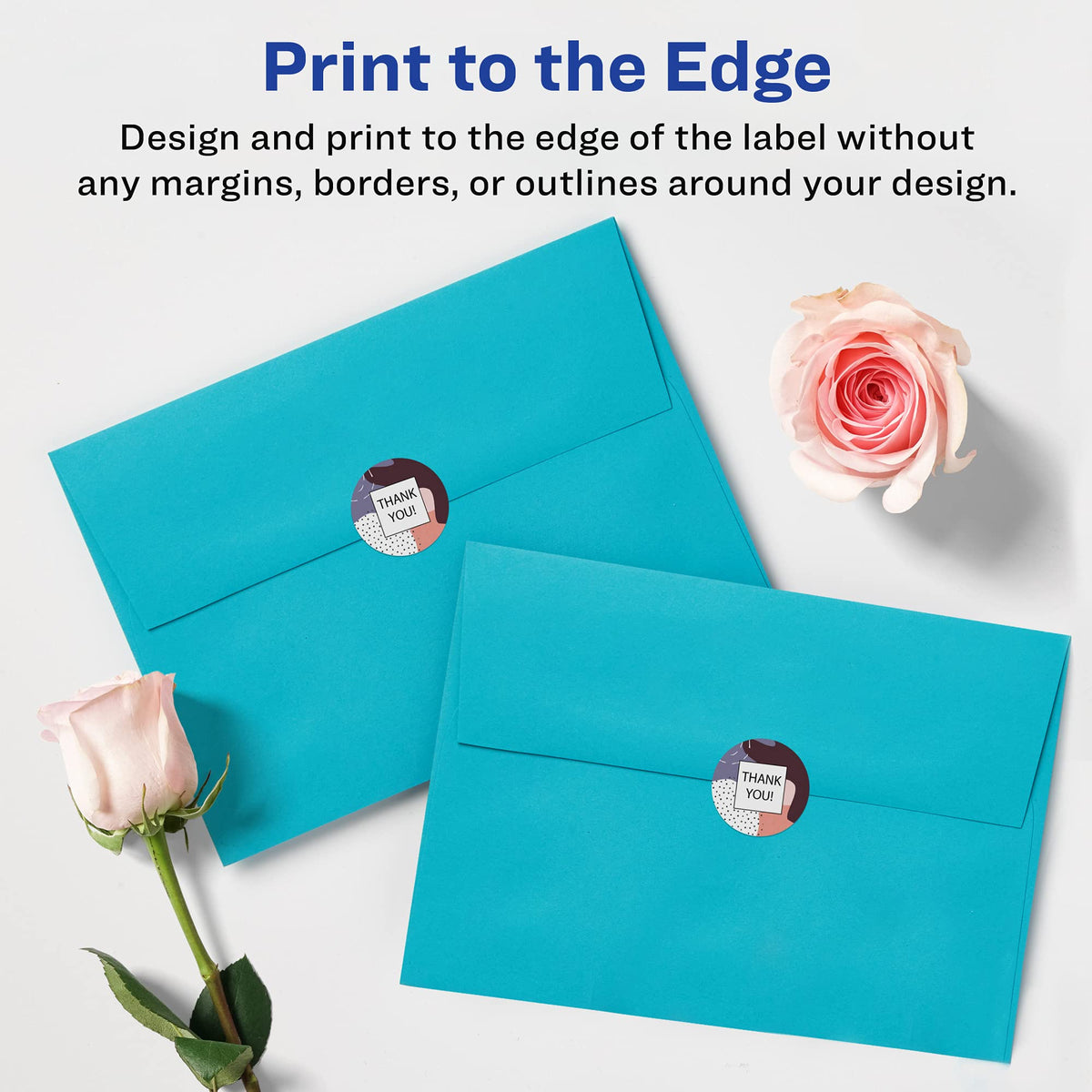 Avery Matte White Square & Round Labels, 1" x 1" & 1" Diameter, 1,200 Printable Labels