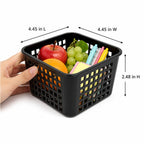 20 Pack Black Small Plastic Berry Baskets for Classroom and Produce