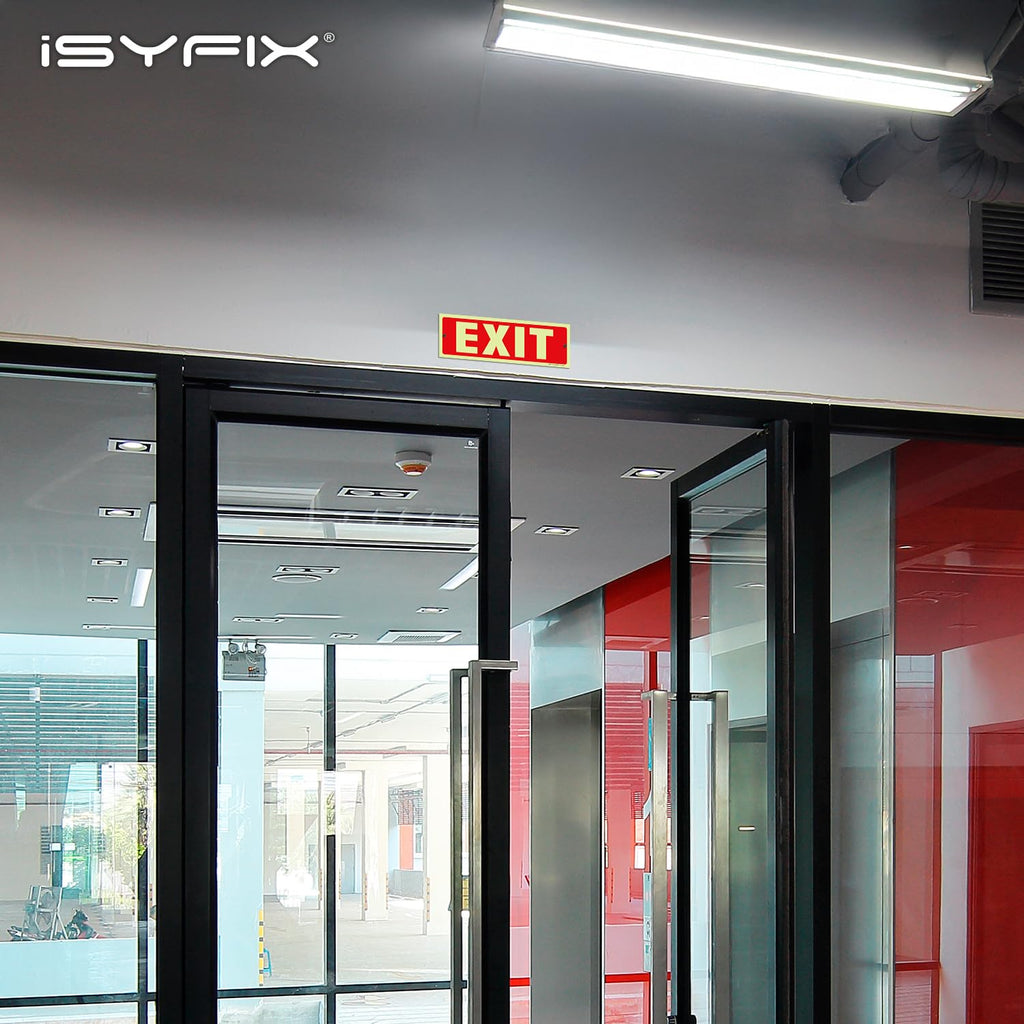 iSYFIX Exit Glow in the Dark Sign, 12x4 Inch, 12 Pack 12 Pk 12x4 Plastic Glow