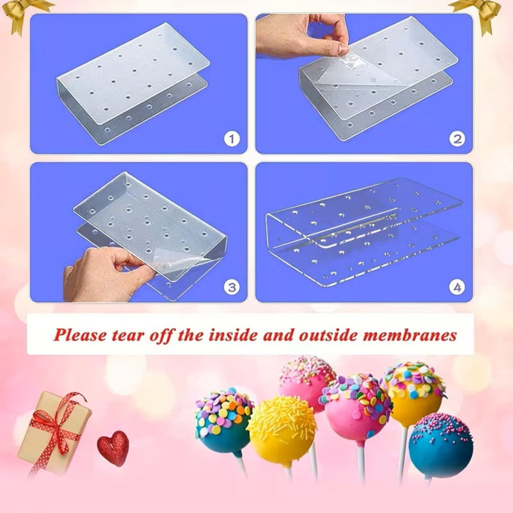 Clear Acrylic Lollipop Display Stand, Transparent Candy Holder, Reusable Cake Dessert Display Rack for Home Party Festival Decoration(15 hole) 15-Hole