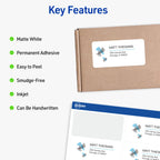 Avery Half-Sheet Printable Shipping Labels, 5.5" x 8.5" Customizable Stickers, White, 50 Blank Mailing Labels, Great for Mailing, Shipping, Organizing, and More (8126) 50 Count