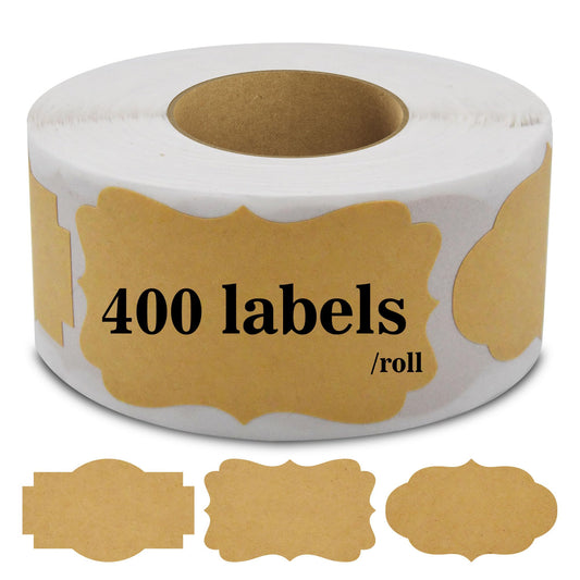 400pcs Gift Tags Stickers & Self-Adhesive Name Labels - Perfect for Handmade Bottle, Jars, Presents, Cosmetic Decoration, Food Craft. All-Purpose & Versatile Use (Blank (1.2 X 2 Inch)) Blank (1.2 X 2 Inch)