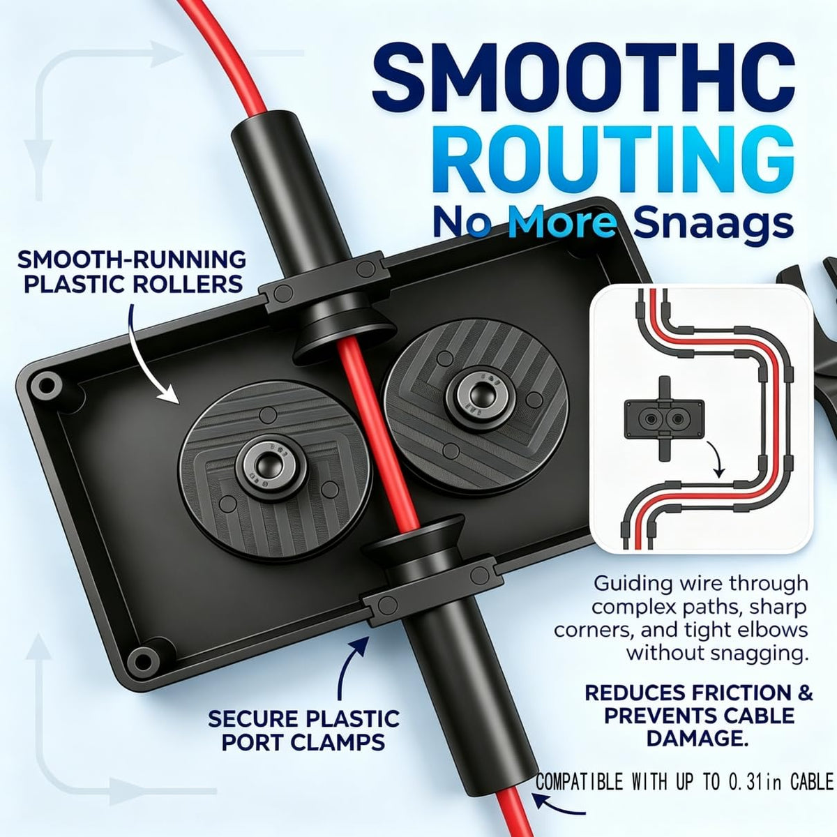 Wire Pulling Tape & Cable Fishing Tool for Conduit Wiring 0.3in